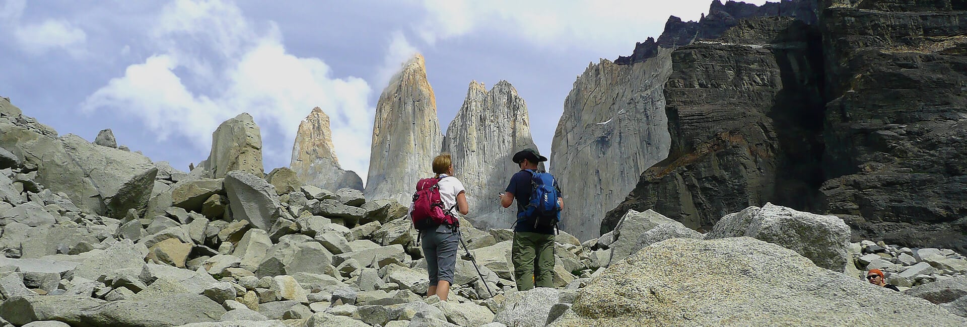 Hikers at the Viewpoint Torres del Paine Towers