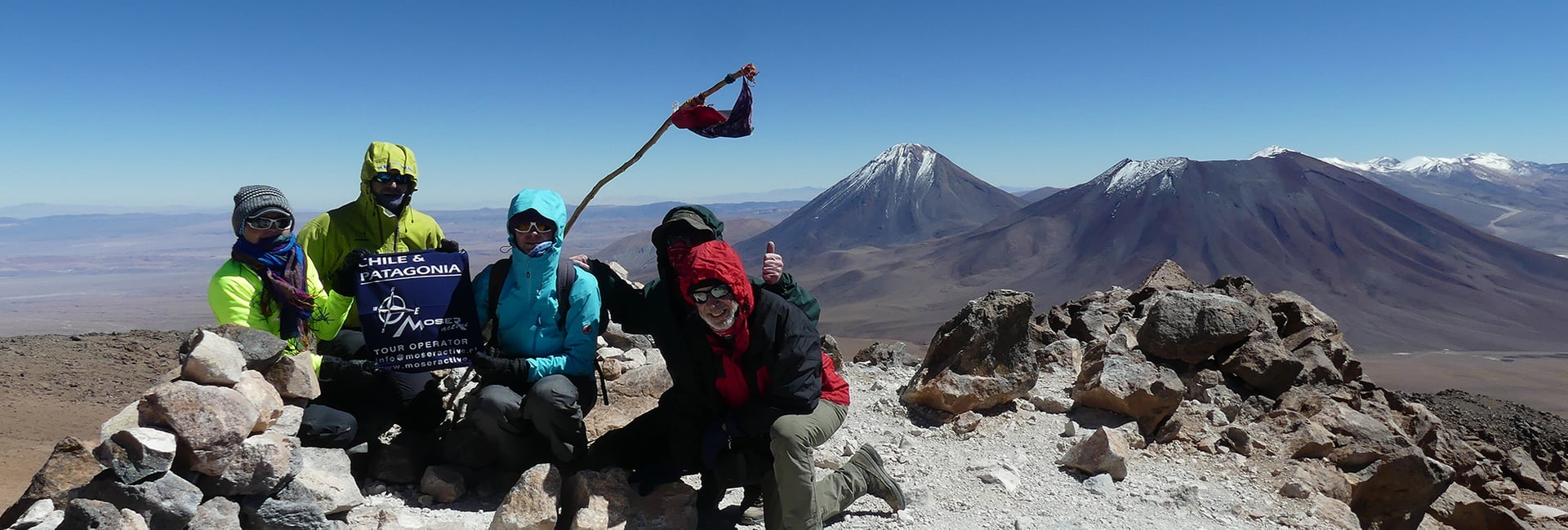 Trekking group on the top of Cerro Toco